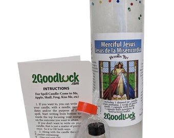 Merciful Jesus Dressed Candle Kit - Jesus De La Misericordia