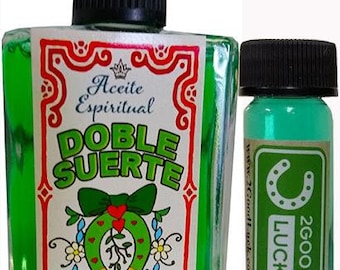 Aceite Espiritual Doble Suerte con Set de Perfume de 1 Dram / Aceite Espiritual Doble Suerte