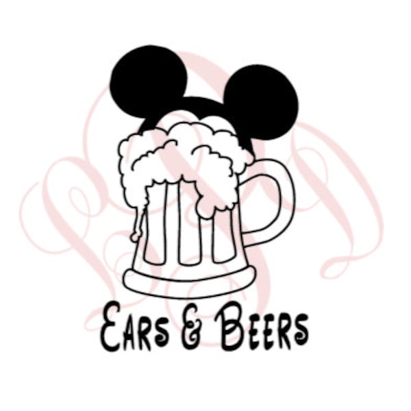 Ears & Beers Mickey inspired Digital Download SVG