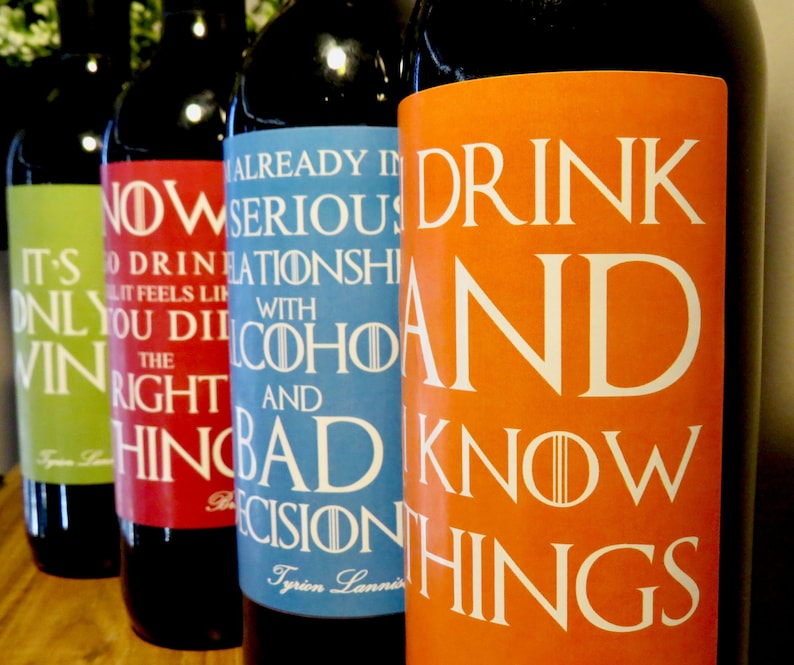 Game of Thrones Wine Labels Quotes Digital File Wedding | Etsy