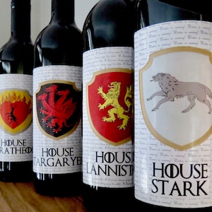 Game of Thrones Wine Labels - Digital File- Wedding Table Centrepiece ...