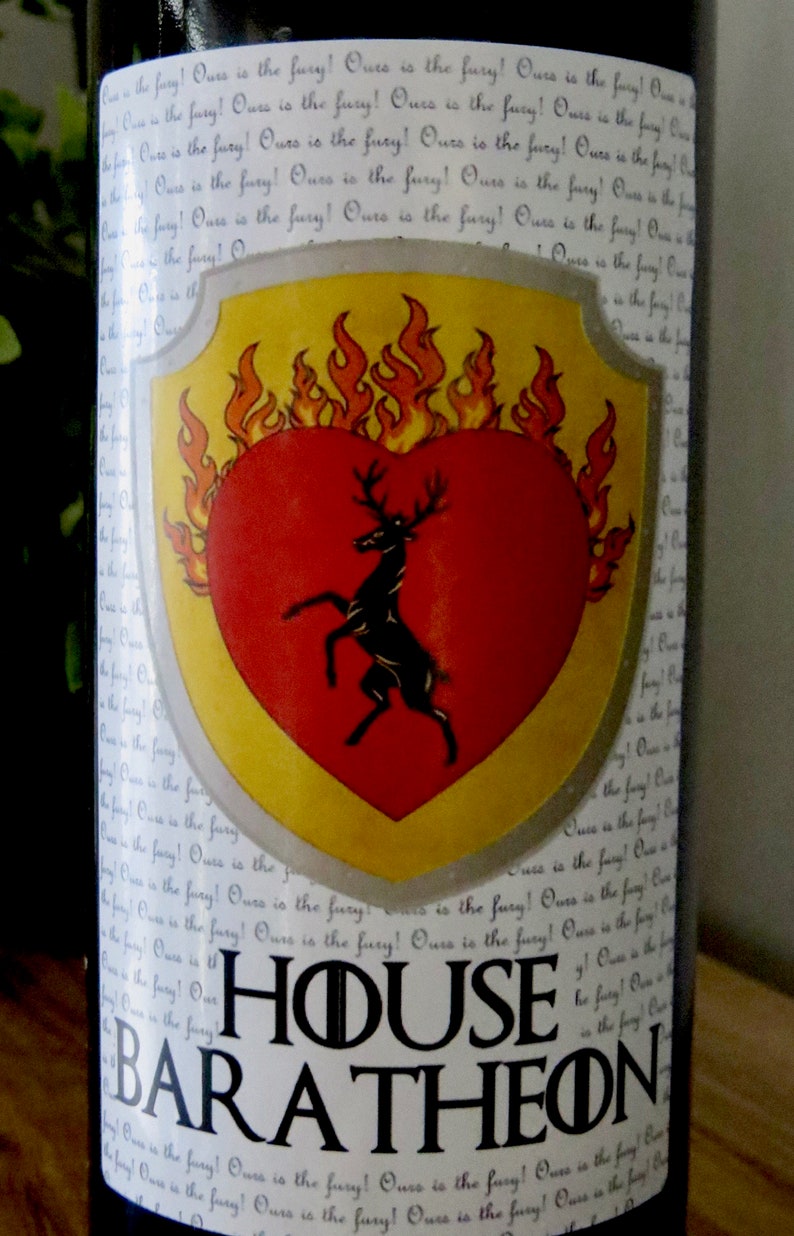 Game of Thrones Wine Labels Digital File Wedding Table Centrepiece ...