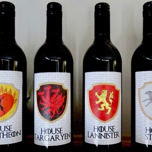 Game of Thrones Wine Labels - Digital File- Wedding Table Centrepiece ...