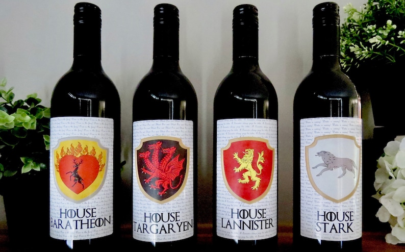 Game of Thrones Wine Labels - Digital File- Wedding Table Centrepiece ...