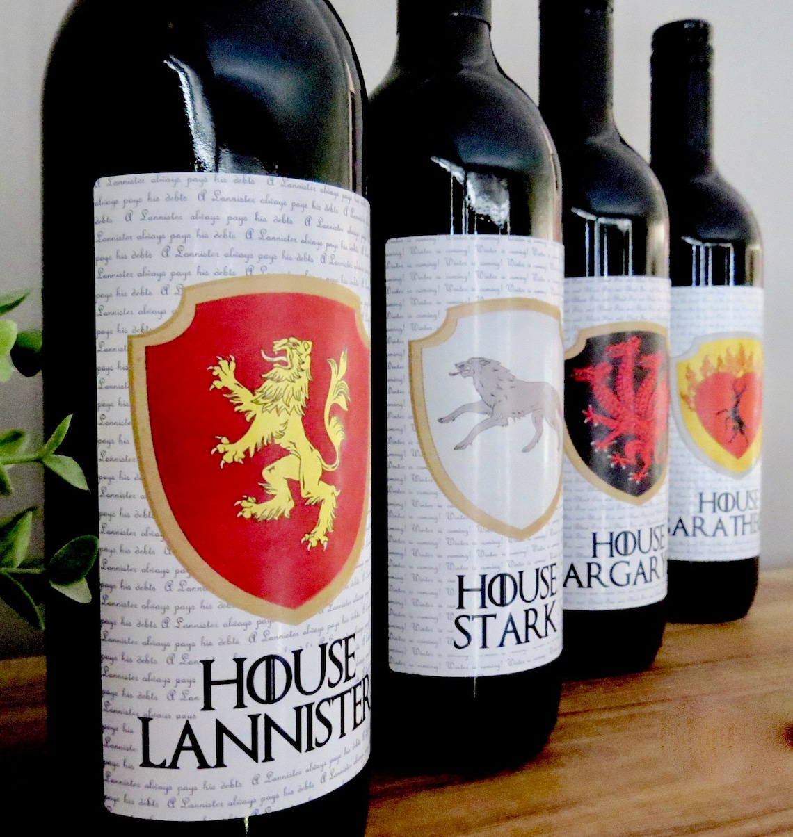 Game of Thrones Wine Labels Digital File Wedding Table Centrepiece ...
