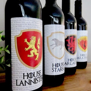 Game of Thrones Wine Labels - Digital File- Wedding Table Centrepiece ...