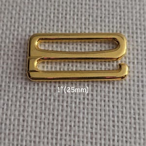 25mm Gold Metal Bra G-Hooks for Swimwear Bra Making, 2/500 pcs.