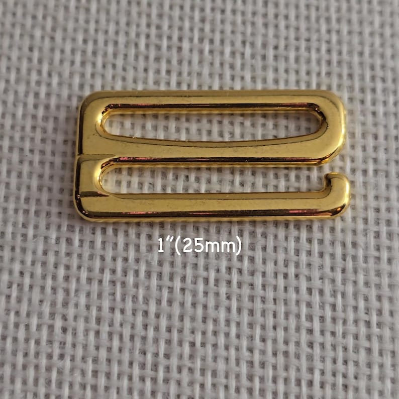 25mm Gold Metal Bra G-Hooks for Swimwear Bra Making, 2/500 pcs.