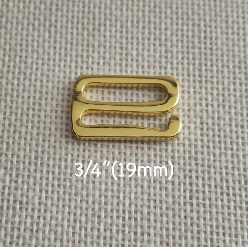 19mm Gold Metal Bra G-Hooks for Swimwear Bra Making, 2/500 pcs.