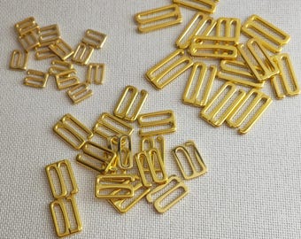 Handcrafted Gold Swimwear Hooks - Adjustable Strap Connectors for DIY Bikinis