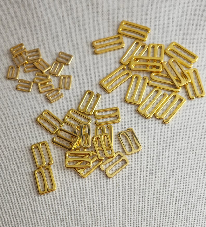 Multi Size Swan G Hooks, Bra Slider Hooks Shiny Gold, G Hook for swimwear, Swan Hooks for sewing Swimwear, Nickel-free, High quality G hooks, Bra making, (19mm), (25mm), (10mm), 2/500 pcs., Swimwear Bra Making.