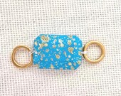 Turquoise Gold-Fleck Bikini Charm Connectors -  Eco-Friendly Swimwear Hardware - Adjustable Strap Decor