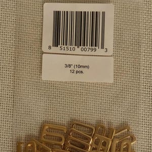 10mm Gold Metal Bra G-Hooks for Swimwear Bra Making, 12 pcs.