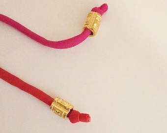 Gold Tubular Swimwear Accessory: Metal Tube Beads
