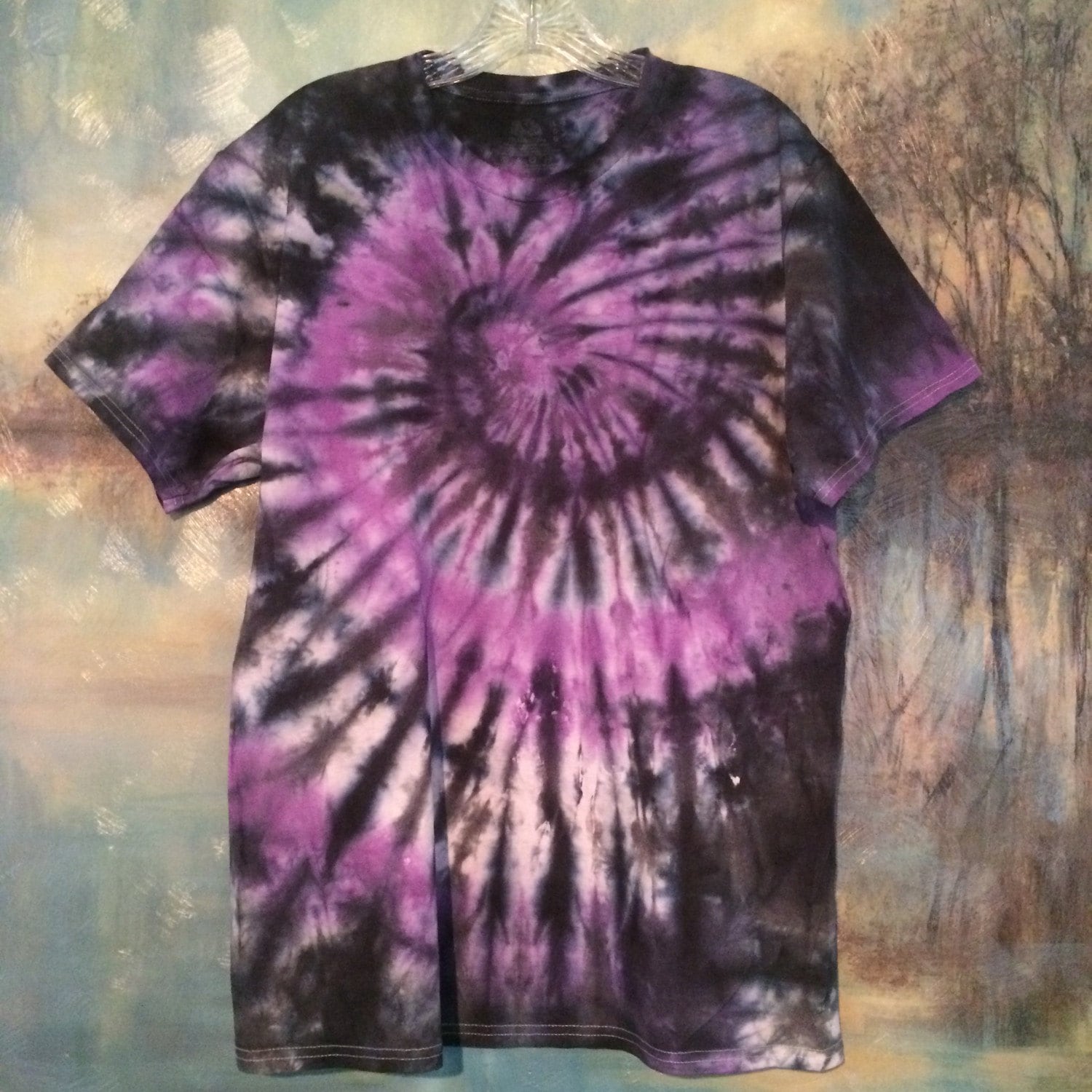 Black and purple tie dye shirt Clearance