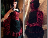 Victorian dress Bustle Dress Damask dress Vampire gown Gothic dress Steampunk wedding steampunk dress ballgown custom size many color choic