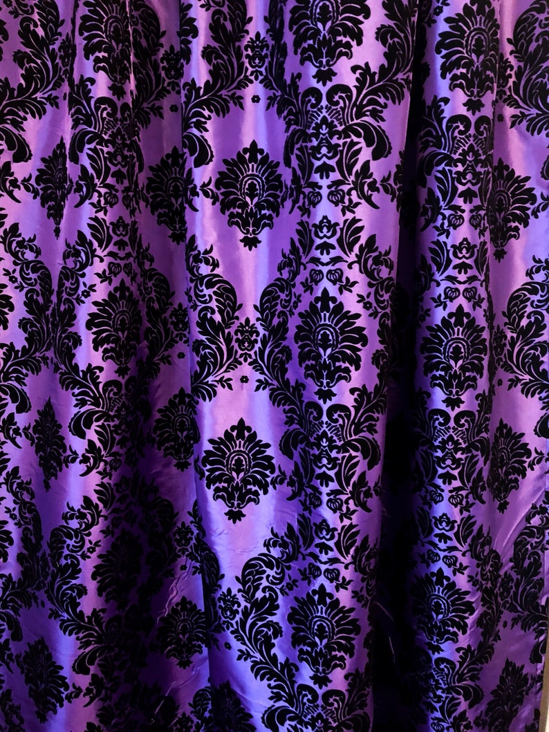 Damask Curtains Curtain Panels, Black And Purple Gothic Curtains