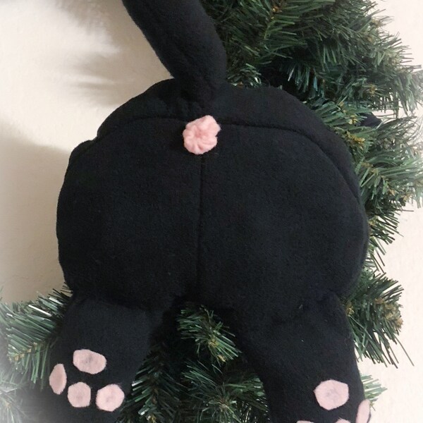 Cat butt ornament cat but xmas ornament large cat ornament kitty cat ornament plush cat plush cat butt stuffed cat size large