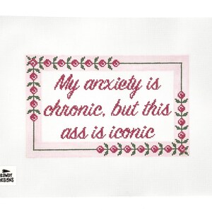 Anxiety Needlepoint Canvas | Hand-Painted 18 Mesh