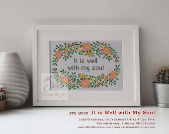 Patrón de punto de cruz cristiano: Versículo bíblico: «Me siento bien» (Descargar PDF)