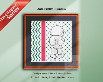 Handala Cross Stitch - Serie de recaudación de fondos para Palestina (Gráficos en PDF de descarga instantánea)