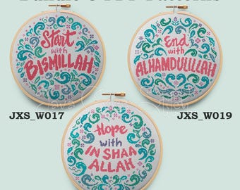 Islamic Cross Stitch Charts: Boho Pastel Designs (3 PDF)