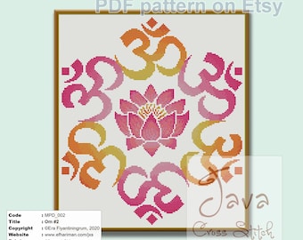 Om Symbol Instant Download PDF Cross Stitch Pattern