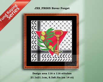Never Forget Cross Stitch - Palestine Fund Raising Series Instant Download PDF Charts