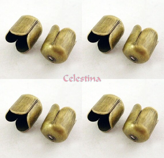 10 x Antique Gold Tulip Flower Bead Caps 10mm x 10mm LF NF CF