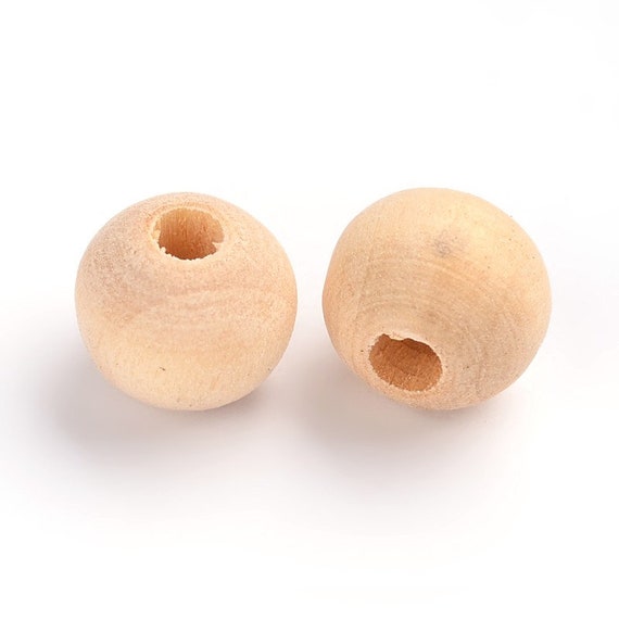 100X Natural color Wooden Spacer Beads DIY Kids Toy crafts Making Necklace 11mm