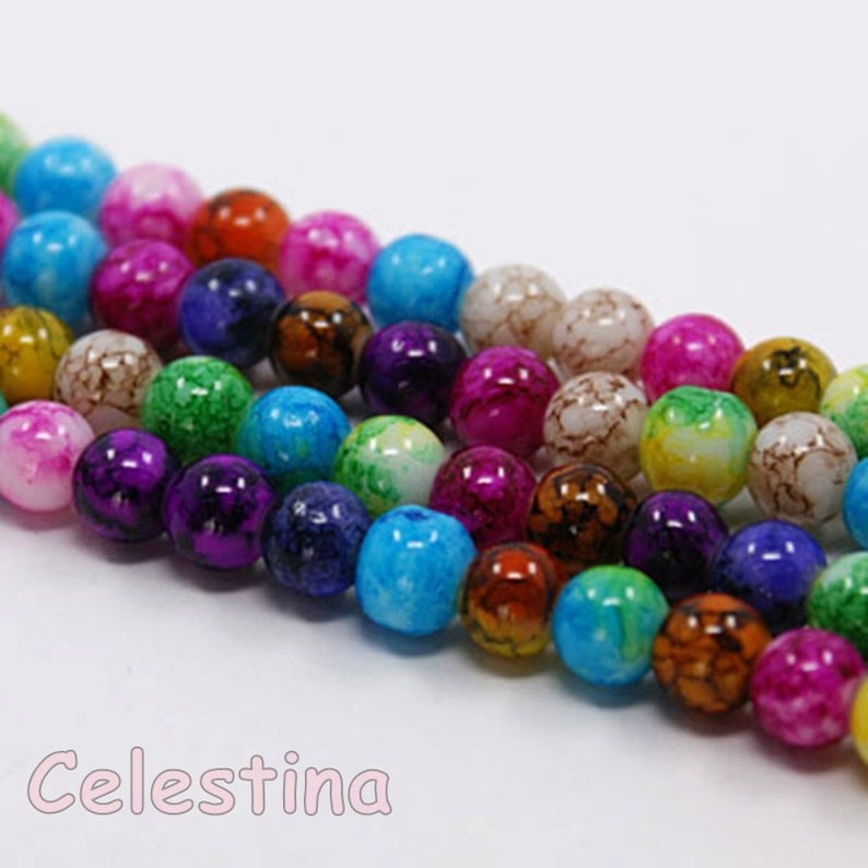 50 x 8mm Royal Blue Acrylic Round Beads Colourful