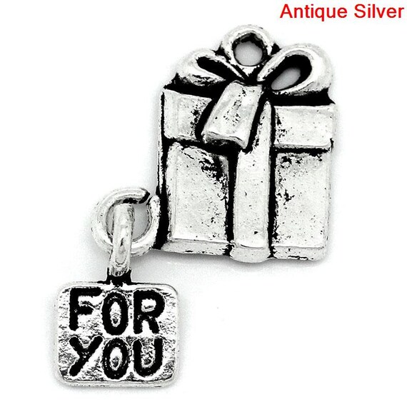 10x Charms Quote Word LOVE Tibetan Silver Beads DIY Pendant Bracelet 25*13mm