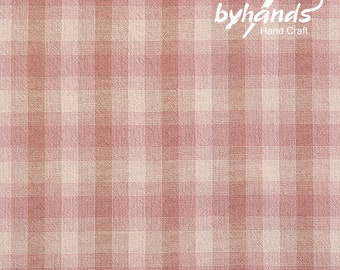 Yarn Dyed Fabric - Byhands 100% Cotton Blossom Series Checkered Pattern, Pink (EY20101-D)