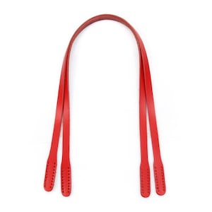 22.8&quot; byhands 100% Genuine Leather Narrow Style Shoulder Bag Straps, Red (40-5815)