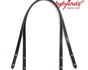 21.8" byhands 100% Genuine Leather Shoulder Bag Straps with Rivet (24-5501)