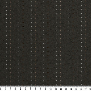 Tissu teint en fil - Tissu teint en fil 100 % coton à la main - Motif de point de ligne, gris olive (EY20089-G)