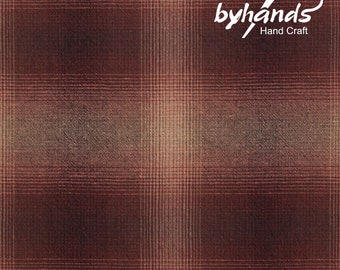 Yarn Dyed Fabric - Byhands Cotton Deep Gradation Checkered Pattern, Red (EY20104-D)