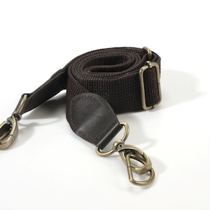 byhands Verstellbarer Crossbody-Taschengurt aus 100% echtem Leder mit Ring im Bronze-Stil, 84 cm ~ 138 cm (44-1421)
