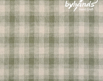 Yarn Dyed Fabric - Byhands 100% Cotton Blossom Series Checkered Pattern, Olive Green (EY20101-C)