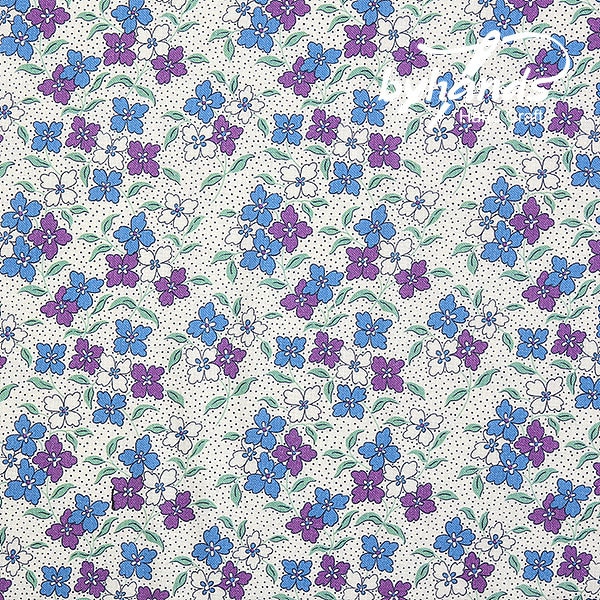 Feedsack Style Fabric - Byhands Iris Feedsack Color Printed Fabric - Blue Purple (FL04-014)