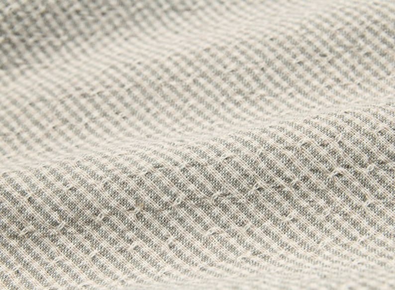 byhands 100/% Cotton Yarn Dyed Fabric Royal Dobby Check Patern EY20086-N Ash Green