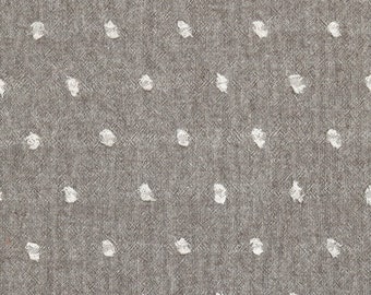 Tissu teint en fil coréen - Série à carreaux 100 % coton à motif de points de lait Byhands, sépia (EY20084-3)