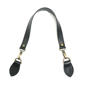 24&quot; byhands Genuine Leather Purse Handle, Shoulder Bag Strap with Bronze Style Hook (32-6103)