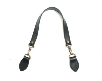 24" byhands Genuine Leather Purse Handle, Shoulder Bag Strap with Bronze Style Hook (32-6103)