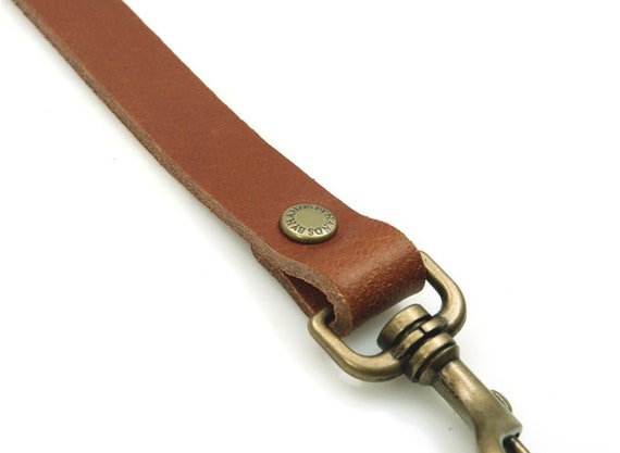 21.8 byhands 100% Genuine Leather Shoulder Bag Strap with Rivet, Brown (24-5501)