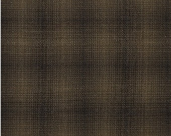 byhands 100% Cotton Yarn-Dyed Fabric, Mini Gradation Checkered Pattern, Brown (EY20062-C)