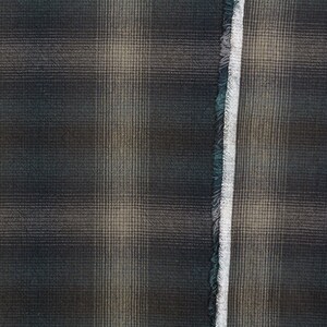 Yarn Dyed Fabric Byhands Cotton Deep Gradation Checkered Pattern, Blue Gray EY20104-B image 5