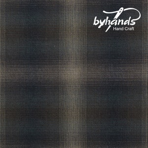 Yarn Dyed Fabric Byhands Cotton Deep Gradation Checkered Pattern, Blue Gray EY20104-B 1 yard