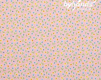 Feedsack Style Fabric - Byhands Tulip Feedsack Color Printed Fabric - Pink (FL04-012)