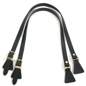 24.8&quot; byhands Genuine Leather Adjustable Buckle Shoulder Bag Straps Gold Style Ring (32-6402)